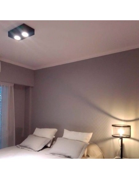 PLAFON LAGUNA 2 LUCES AR111 NEGRO