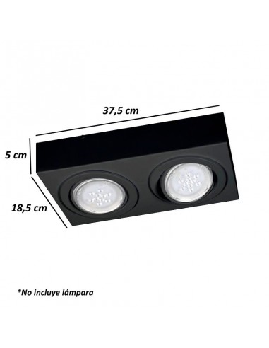 PLAFON LAGUNA 2 LUCES AR111 NEGRO