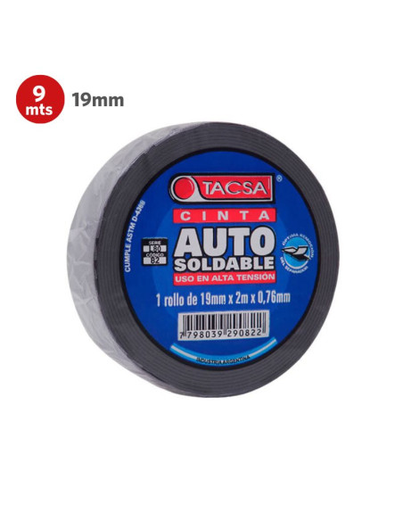CINTA TACSA AUTOSOLDABLE 19MM X 9MTS