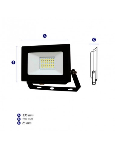 PROYECTOR LED 20W LUZ CALIDA 220V APTO EXTERIOR...
