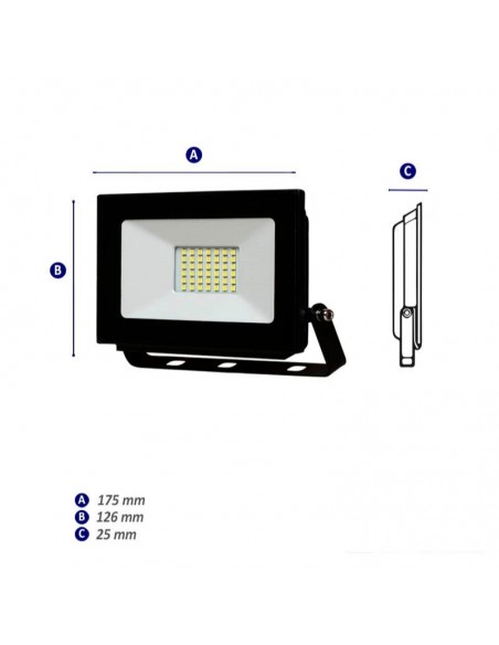 PROYECTOR LED 30W LUZ CALIDA 220V APTO EXTERIOR IP65
