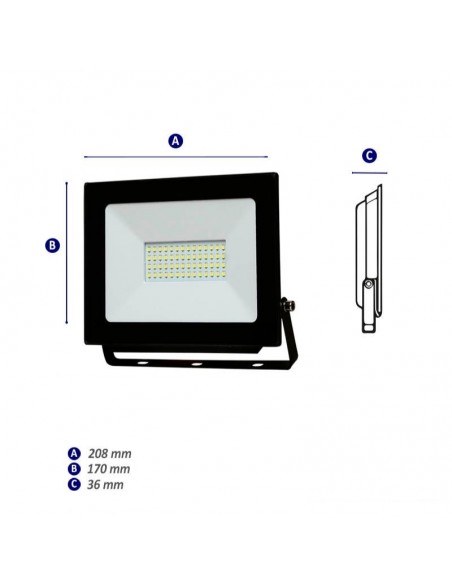 PROYECTOR LED 50W LUZ CALIDA 220V APTO EXTERIOR IP65
