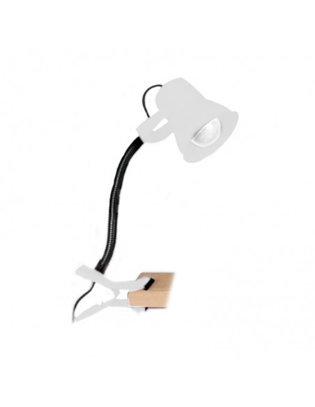 VELADOR CON PINZA FLEXIBLE E27 BLANCO