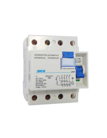 DISYUNTOR DIFERENCIAL INTERRUPTOR SICA 4X 40A