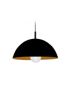 COLGANTE MEDIA ESFERA 40CM E27 CHAPA NEGRO COBRE